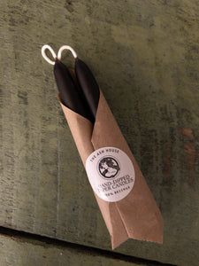 Black Beeswax Chine Altar Candles 4”