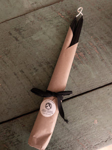 Black Beeswax Taper Candles 12”