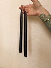 Load image into Gallery viewer, Black Beeswax Taper Candles 12”
