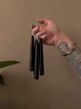 Load image into Gallery viewer, Black Beeswax Chine Altar Candles 4”

