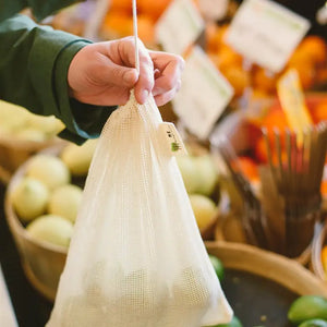 Organic Cotton Mesh Produce Bags 3 Pack